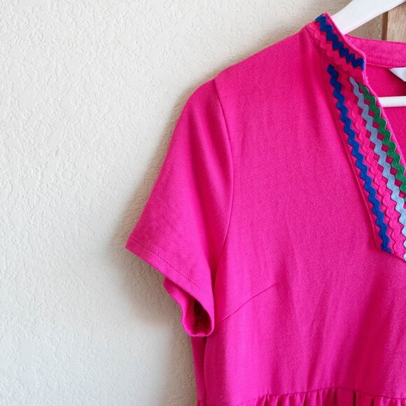 Crown & Ivy Pink Tiered Dress | Size Large | Bright Boho Style - Picture 3 of 7